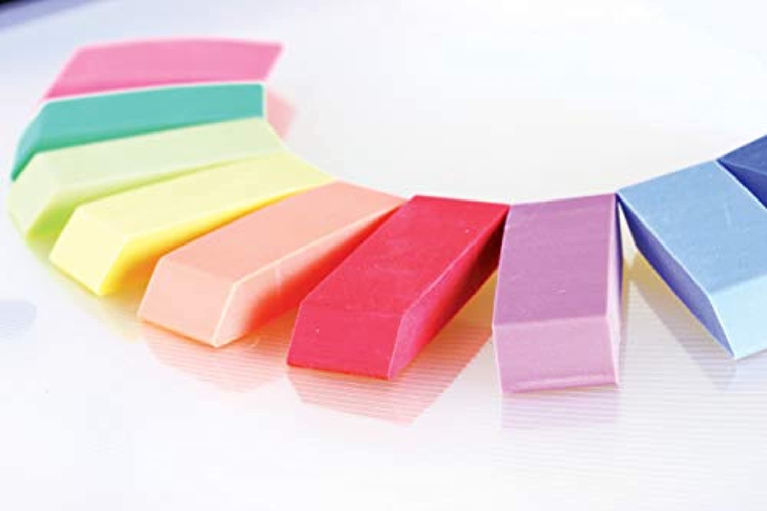 Neon Bevel Eraser, Large Size Eraser, Latex Free (6/Pack)