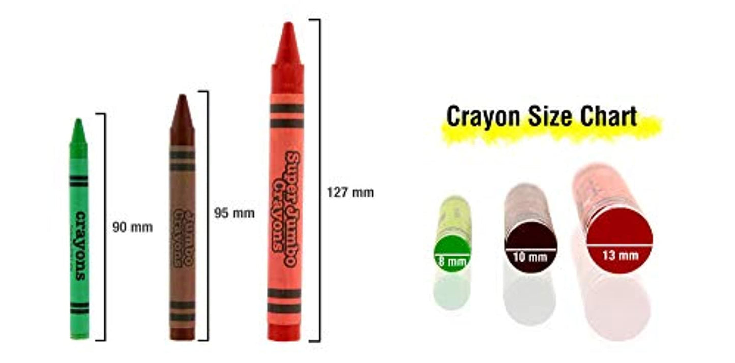 Color Premium Jumbo Crayons, Assorted Washable Coloring Set, School Art Gift for Kids Age 3+