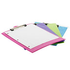 Bright Color PVC Standard Clipboard Low Profile Clip, A4 Letter Size, Business Office School Teacher Student College, Assorted 4 Colors, 4-Pack.