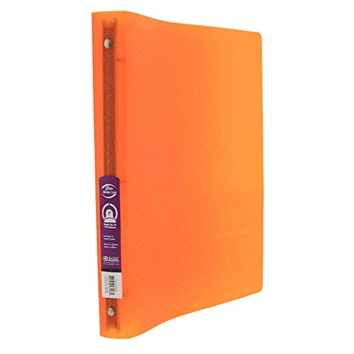 BAZIC 1" Glitter Poly 3-Ring Binder w/Pocket, 175 Sheets Capacity Soft Cover, Economy Binders Folders Sheet Organizer Office School, 4-Pack.