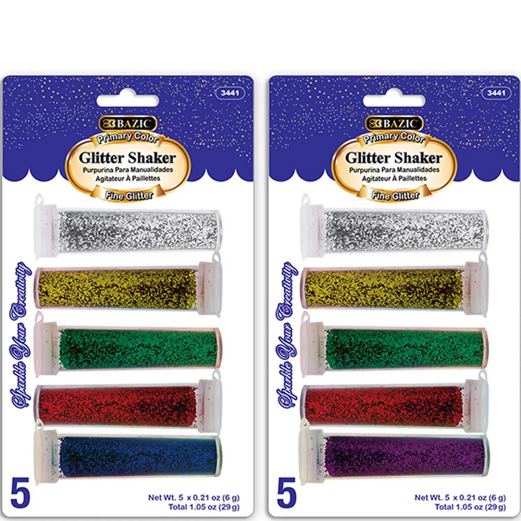 5-Primary Color Glitter Shaker | 0.10 oz (3gr)