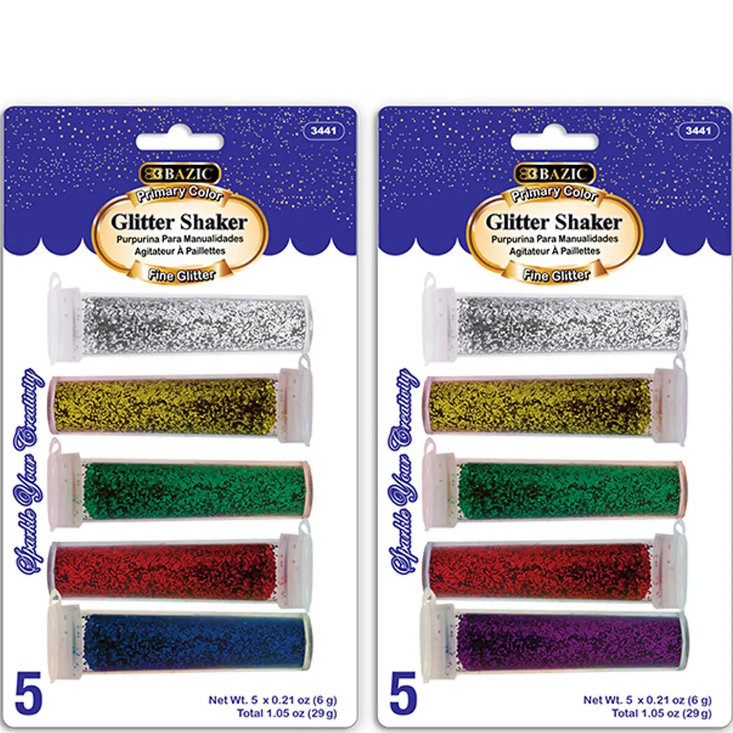 5-Primary Color Glitter Shaker | 0.10 oz (3gr)