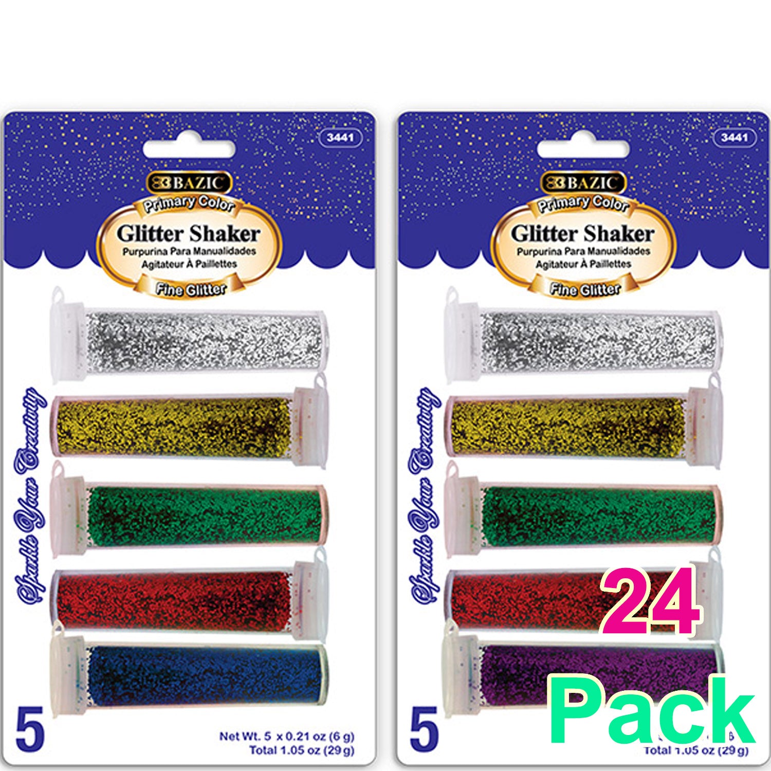 5-Primary Color Glitter Shaker | 0.10 oz (3gr)