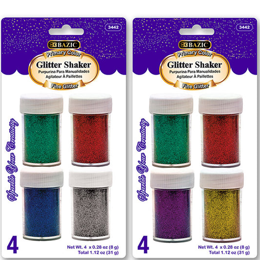 4-Primary Color Glitter Shaker | 0.28 oz (8gr)