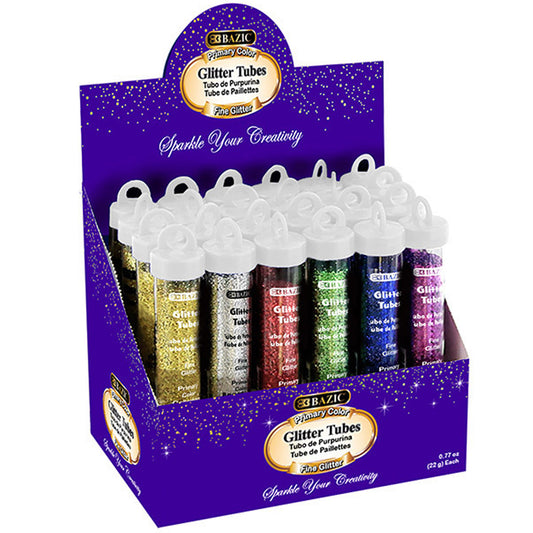 Neon Color Glitter Tubes w/Display Box, Washable Sparkle Non-toxic | 22g/0.77oz