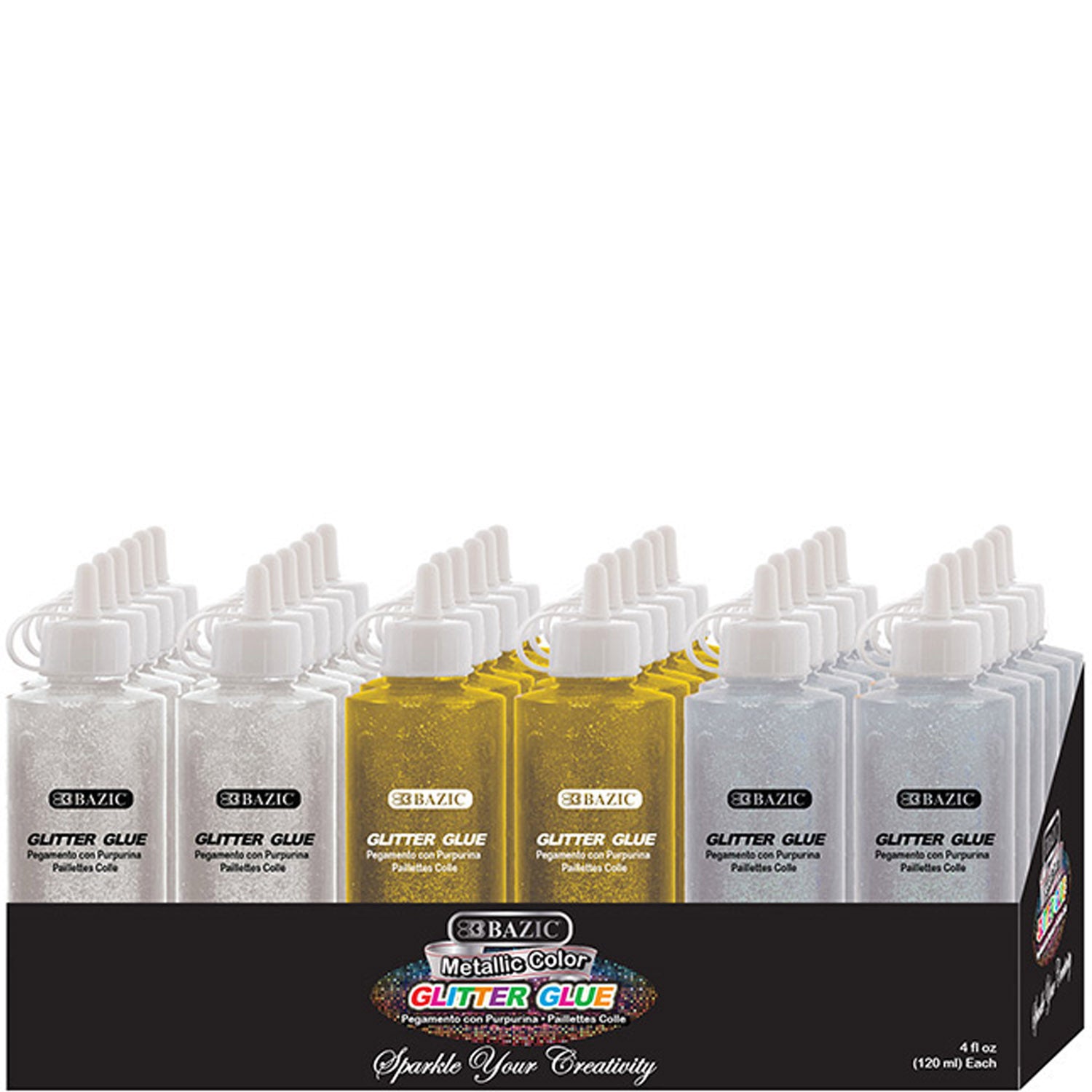 Metallic Color Glitter Glue Washable Glowing Non-toxic | 4FL OZ (120ml)