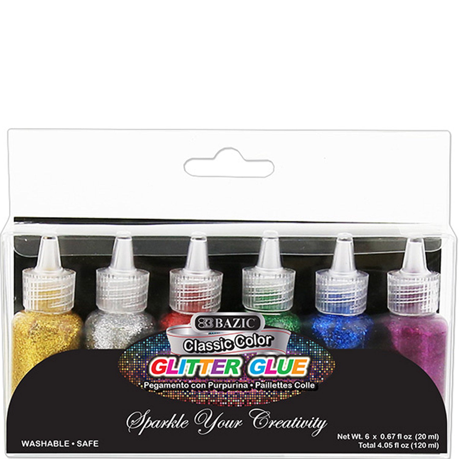 Classic Color Glitter Glue, Washable Sparkle Glowing Non-toxic | 0.67 FL OZ (20ml)