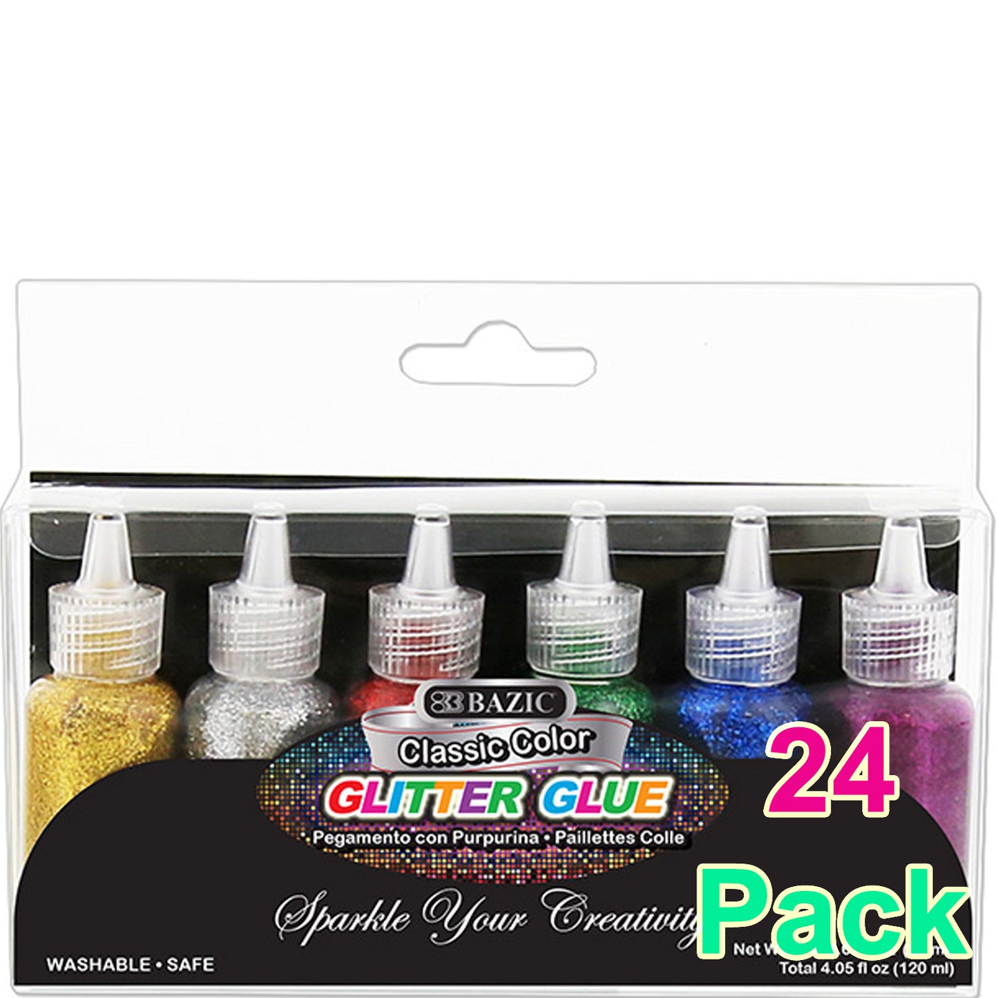 Classic Color Glitter Glue, Washable Sparkle Glowing Non-toxic | 0.67 FL OZ (20ml)