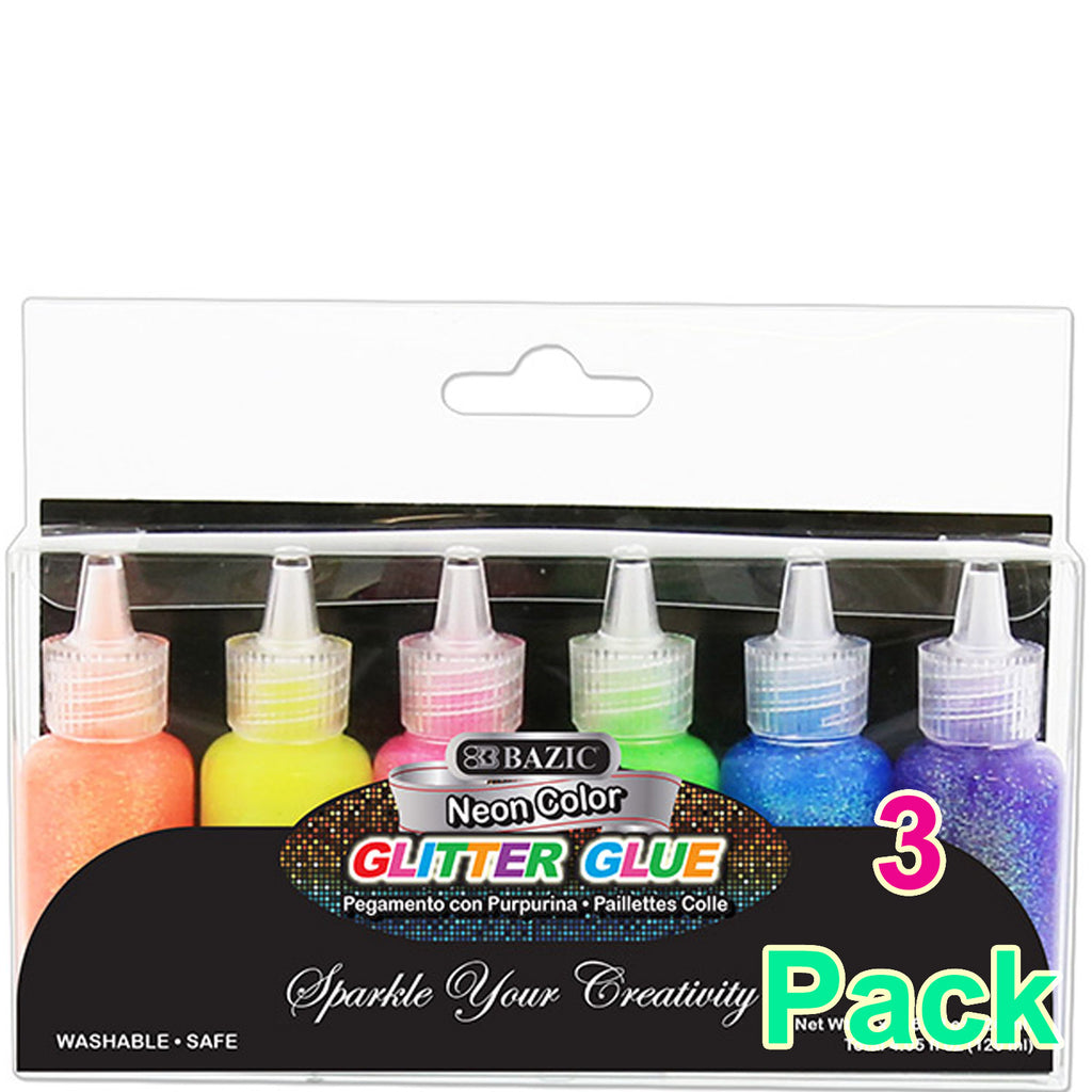 Neon Color Glitter Glue, Washable Sparkle Glowing Non-toxic | 0.67 FL OZ (20ml)