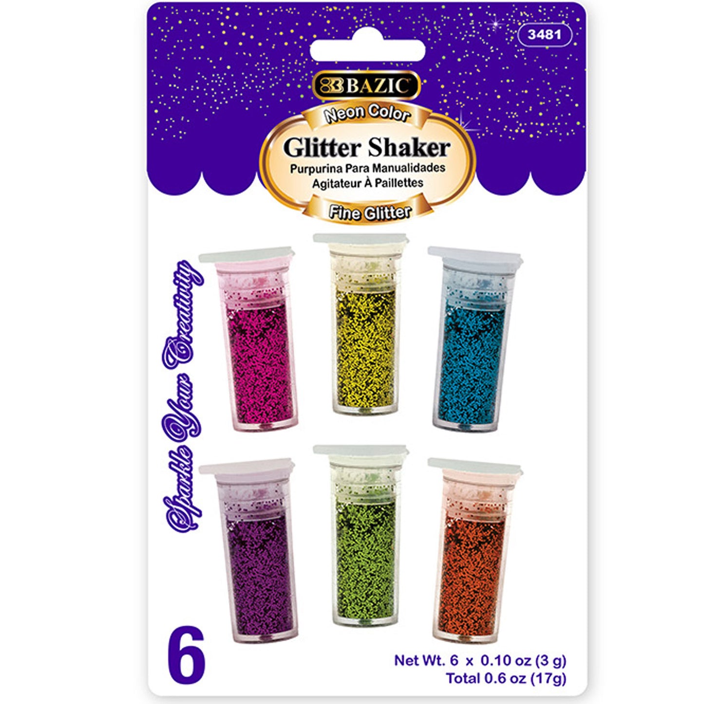 5 Neon Color Glitter Shaker | 0.10 oz (3gr)