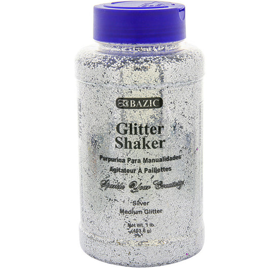 Silver Glitter Shake, Sparkle Powder Slime Party Glow Decor, or  Kid Activity | 16 OZ (1lb)