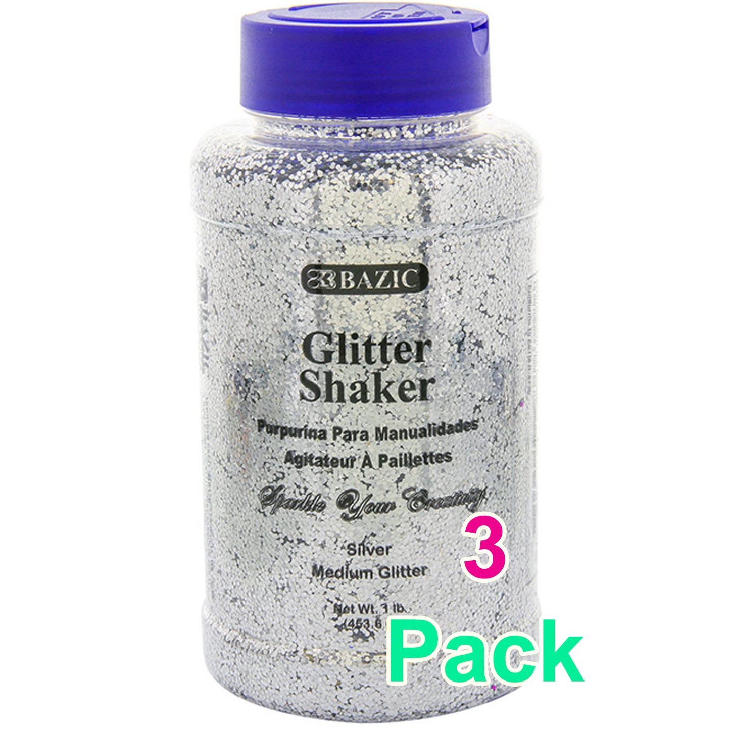 Silver Glitter Shake, Sparkle Powder Slime Party Glow Decor, or  Kid Activity | 16 OZ (1lb)