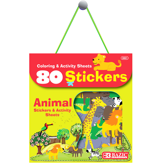 Car Series Assorted Sticker, Animal Series Assorted Sticker, Dinosaur Jurassic Dragon Series, Princess Series Assorted Sticker | 80-Count/Bag.