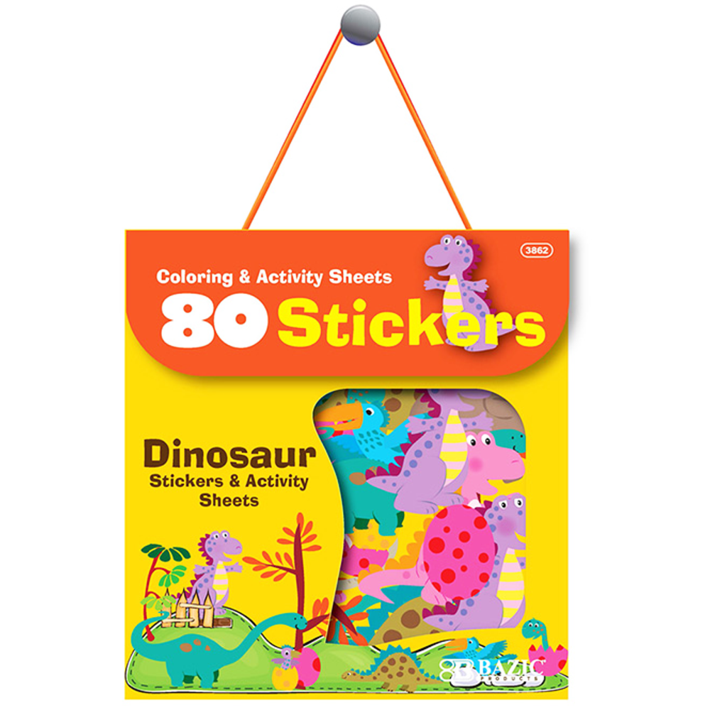 Car Series Assorted Sticker, Animal Series Assorted Sticker, Dinosaur Jurassic Dragon Series, Princess Series Assorted Sticker | 80-Count/Bag.