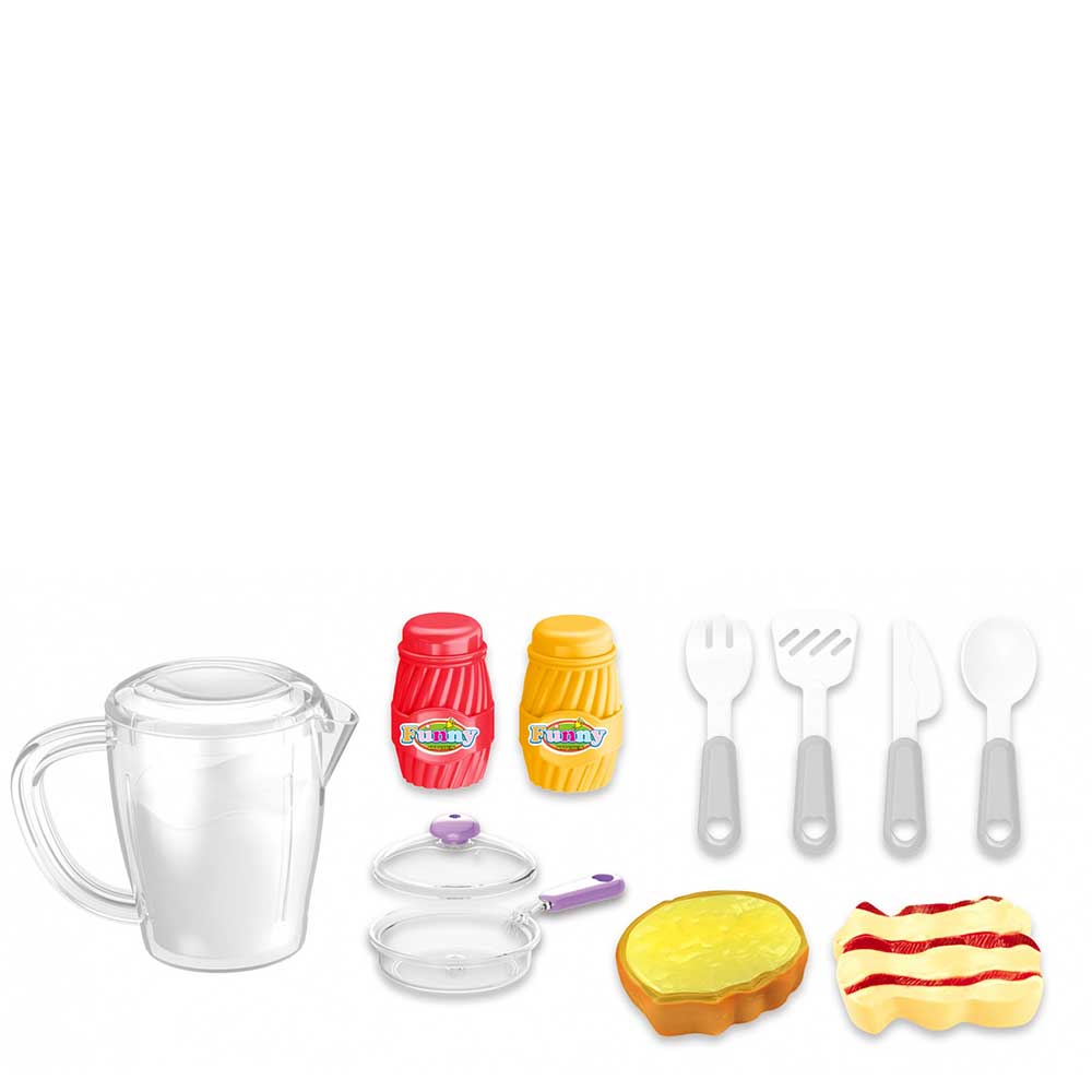 Mini Kitchen Playset With Sound And Color Changing Lights For Realistic Cooking