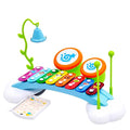 15" Rainbow Xylophone Piano Bridge For Kids With Ringing Bell And Drums G8Central