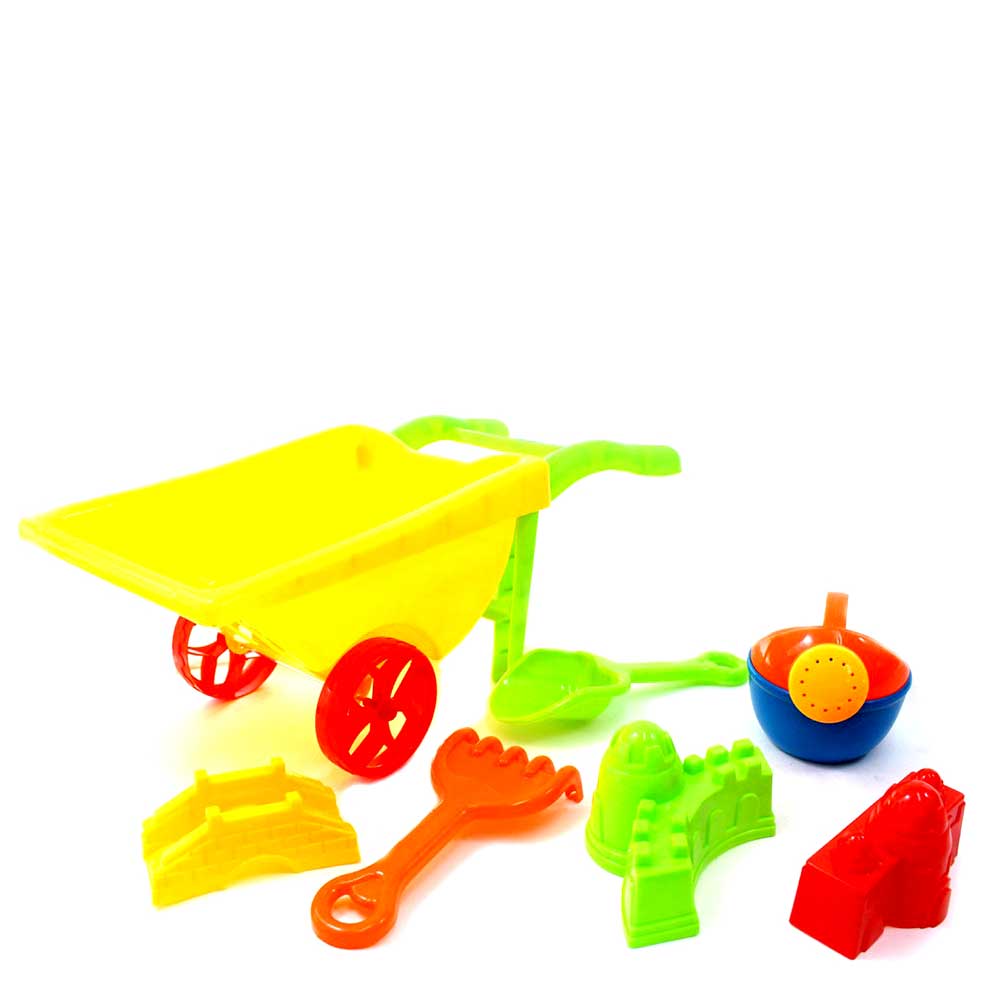 Beach Toy Playset With Wheelbarrow (Colors May Vary)