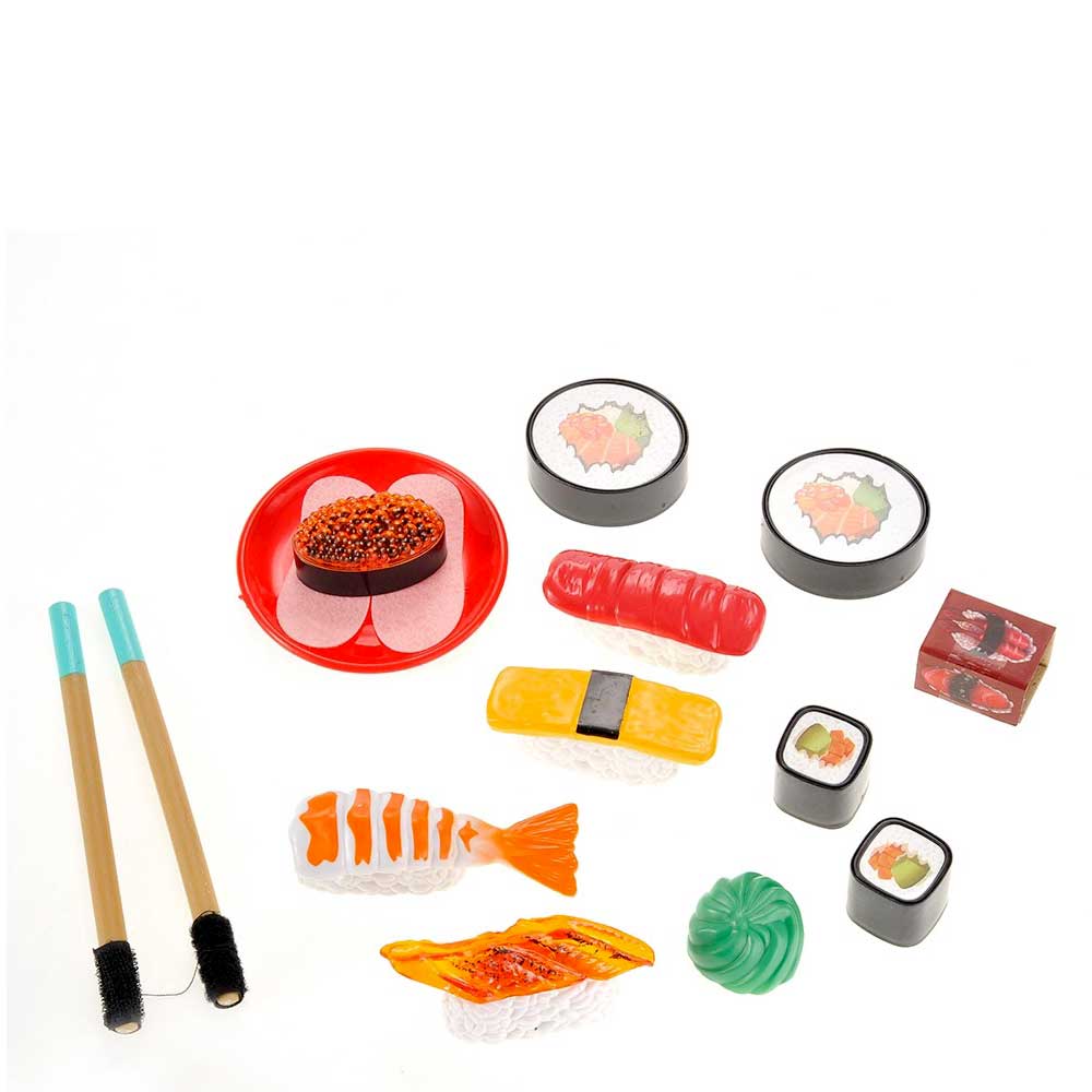 Pretend Food Playset Japanese Sushi Dinner Bento Box | Cutting Food Set 21pcs