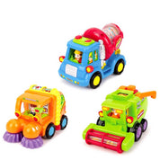 Push And Go Friction Powered Trucks (Cement Mixer, Sweeper, And Harvester)