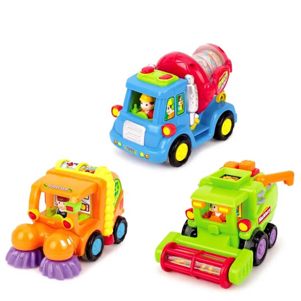 Push And Go Friction Powered Trucks (Cement Mixer, Sweeper, And Harvester) G8Central