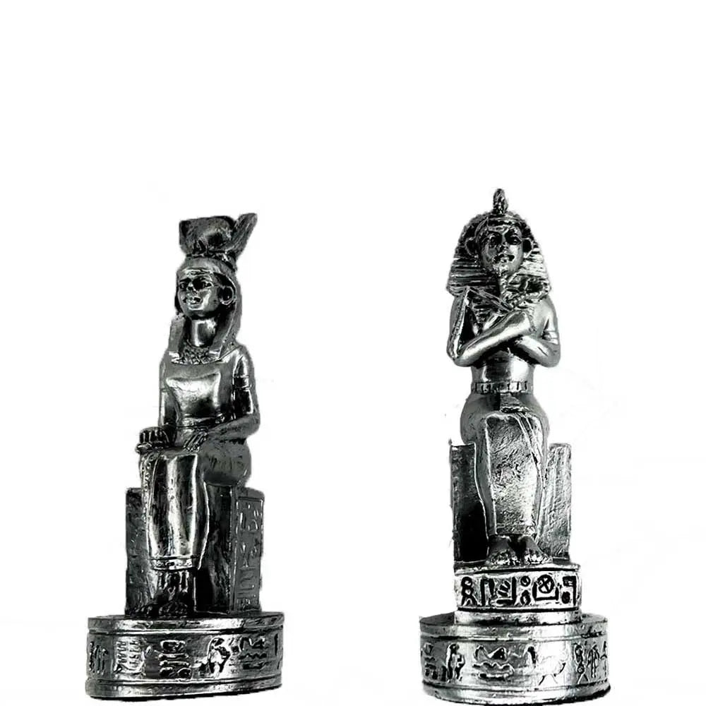 Chess Set EGYPTIAN Theme | Gold an Silver Pewter 3D Decorative G8Central