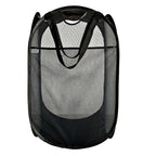 Mesh Pop Up Laundry Basket With Side Pocket | Black G8Central