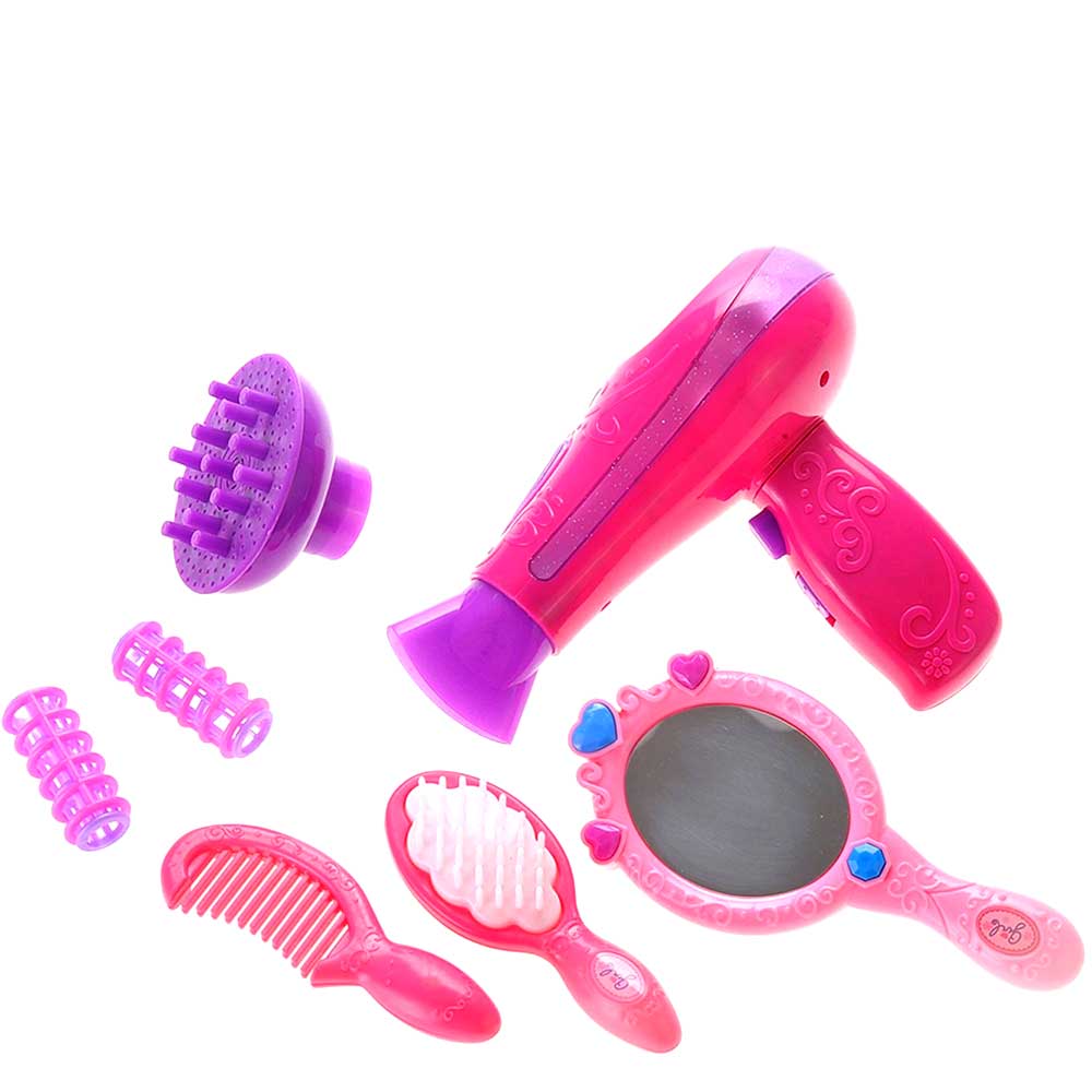 Beauty Salon Fashion Play Set With Hairdryer, Mirror, And Accessories