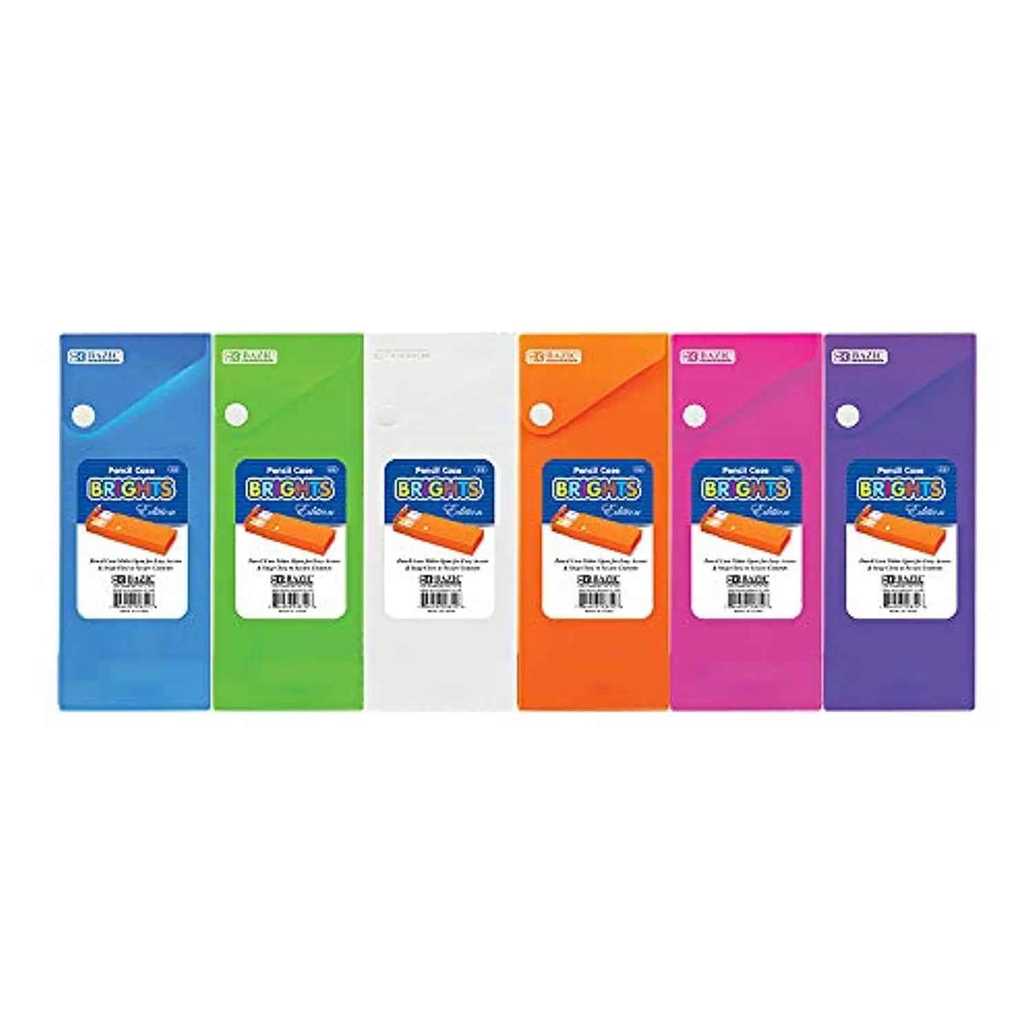 Bright Color Slider Pencil Case w/ PDQ Display 6-Assorted Color.