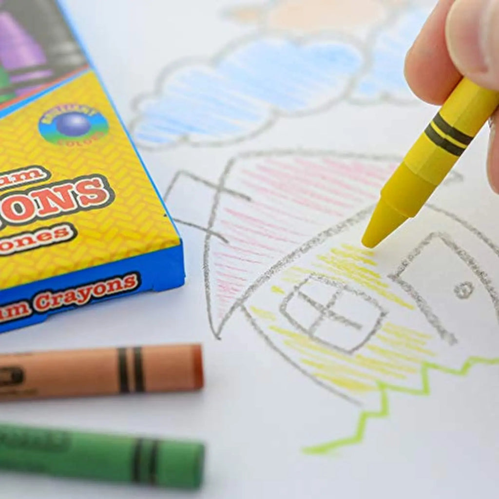 Premium Jumbo Crayons, Coloring Set, 8 Color Washable, School Art Creative Gift for Kids Age 3+