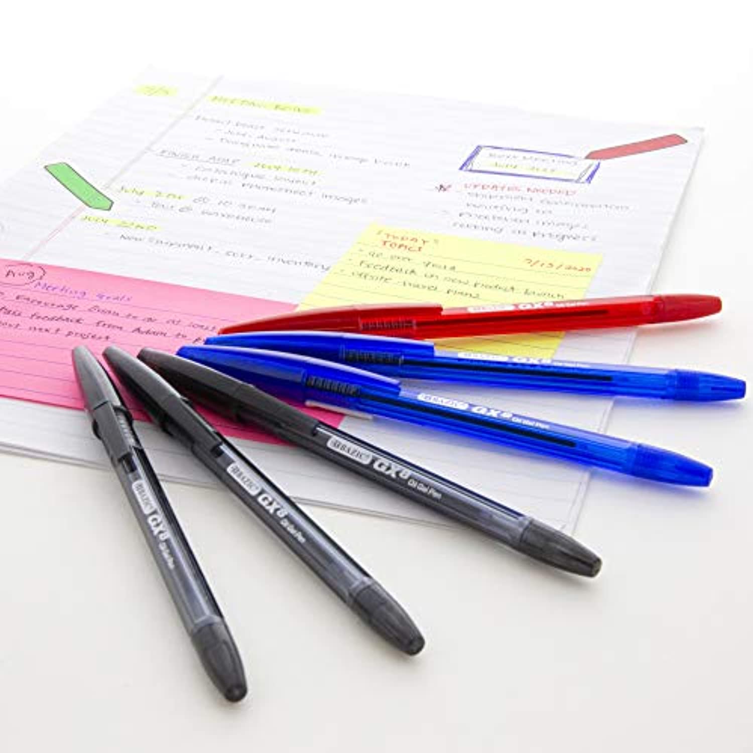 GX-8 Blue Oil Gel Ink Pen, Ballpoint Pens, Medium Point 1.0mm (6/Pack)