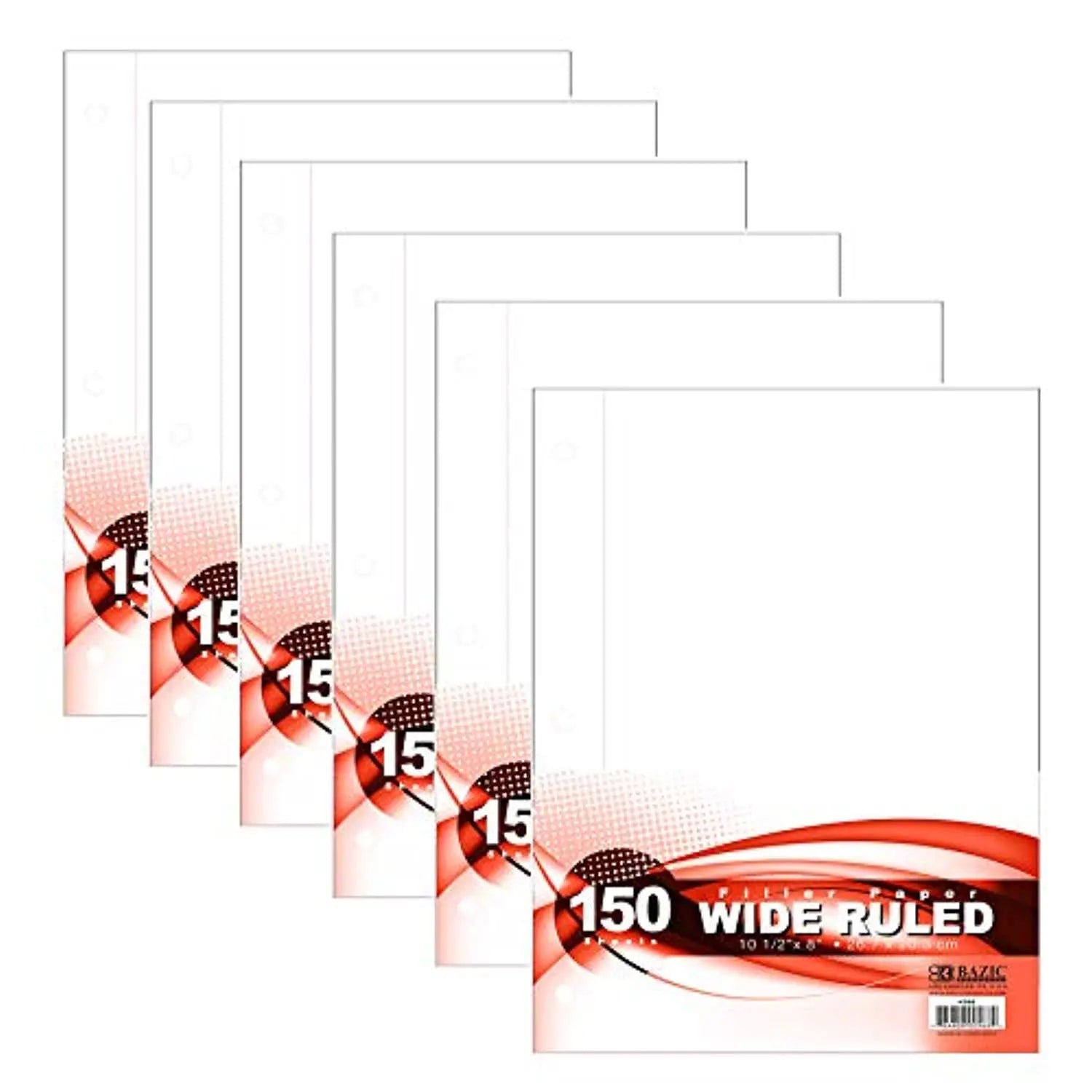 Binder Paper Wide-Ruled 150-Count for 3-Ring Binder 10.5 in x 8 in G8Central