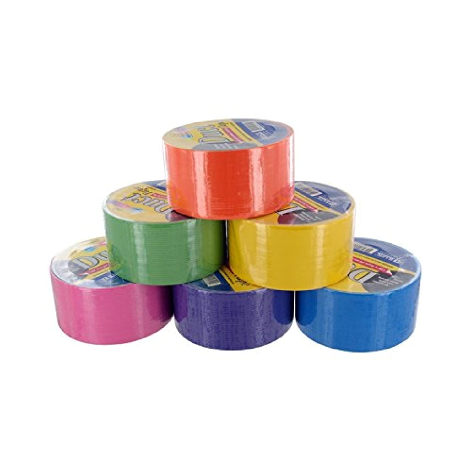 Duct Tape FLUORESCENT | Assorted Colored | 1.88-inch x 10 Yard | 6-Count.