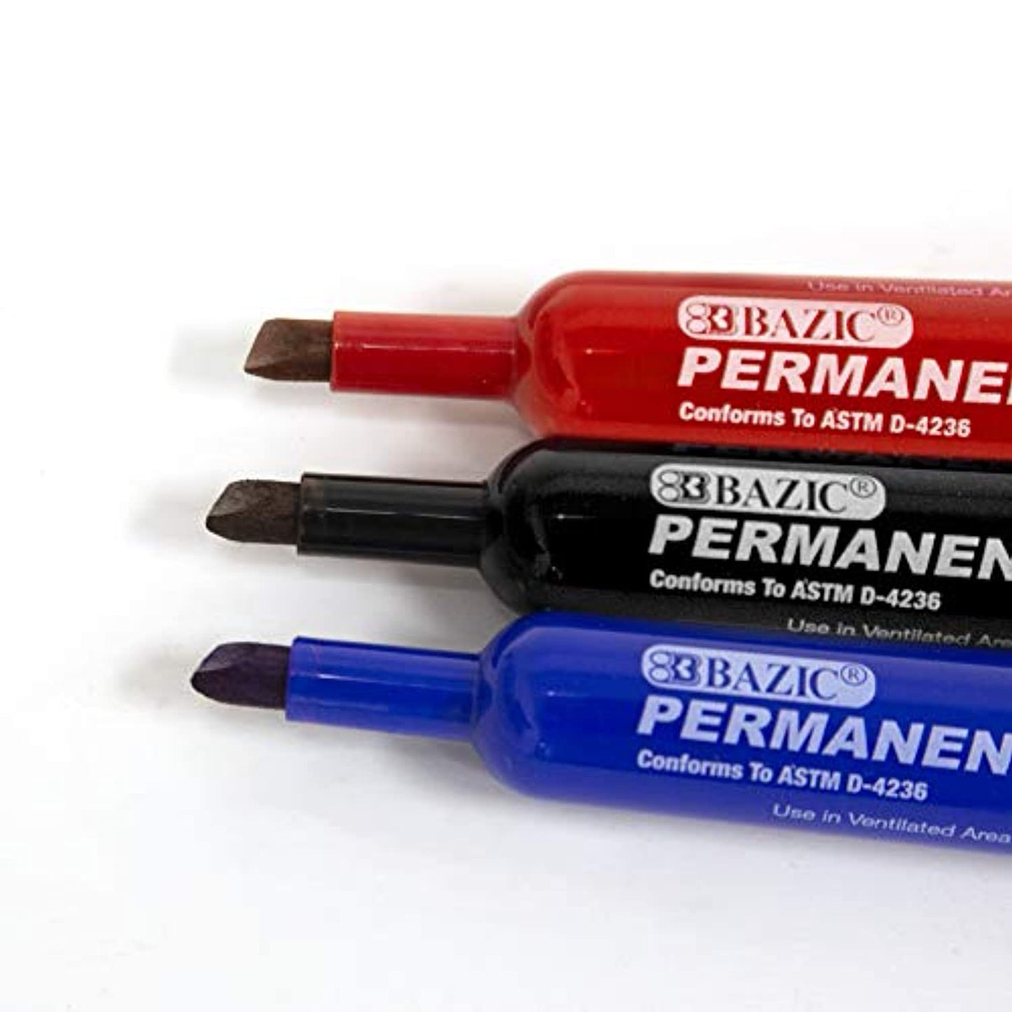 Permanent Markers Chisel Tip Desk Style  (3/Pack) | Asst. Color/Black.