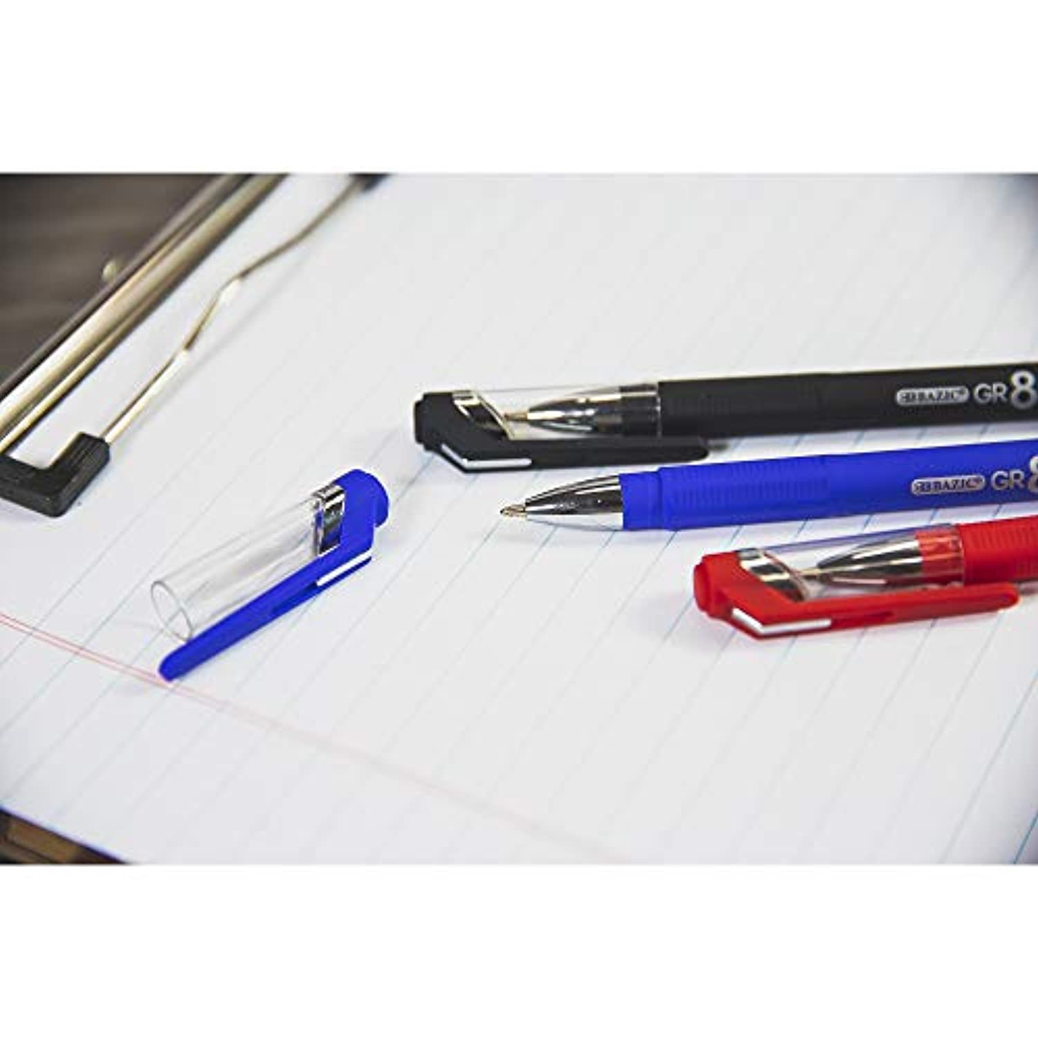 GR8 Assorted Color Oil Gel Ink Pen, Rubberized Matte Barrel (3/Pack)