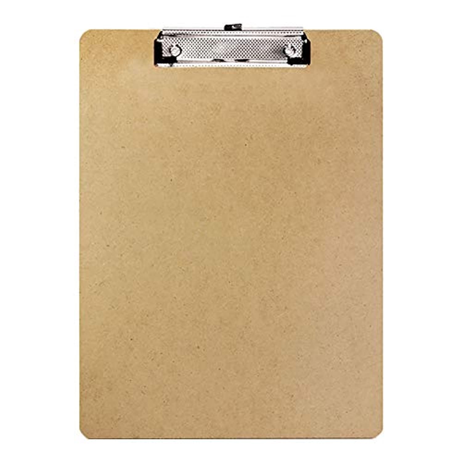 Wood Hardboard Clipboard w/Low Profile Clip, 12.5" x 9" Fit A4 Letter Size Paperboard, Business Office School Teacher Student College, 1-Pack.