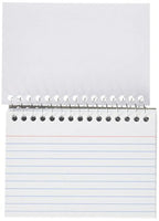 Spiral Bound Ruled White Index Card 3 Inch X 5 Inch  | 50 Ct.. G8Central