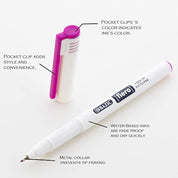 Fiero Red Fiber Tip Pen Fineliner, Extra Fine Point Pens (4/Pack)