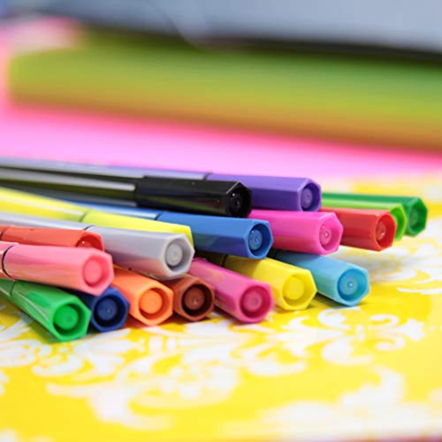 24 Color Washable Fiber Tip Pen Marker (24/Pack)