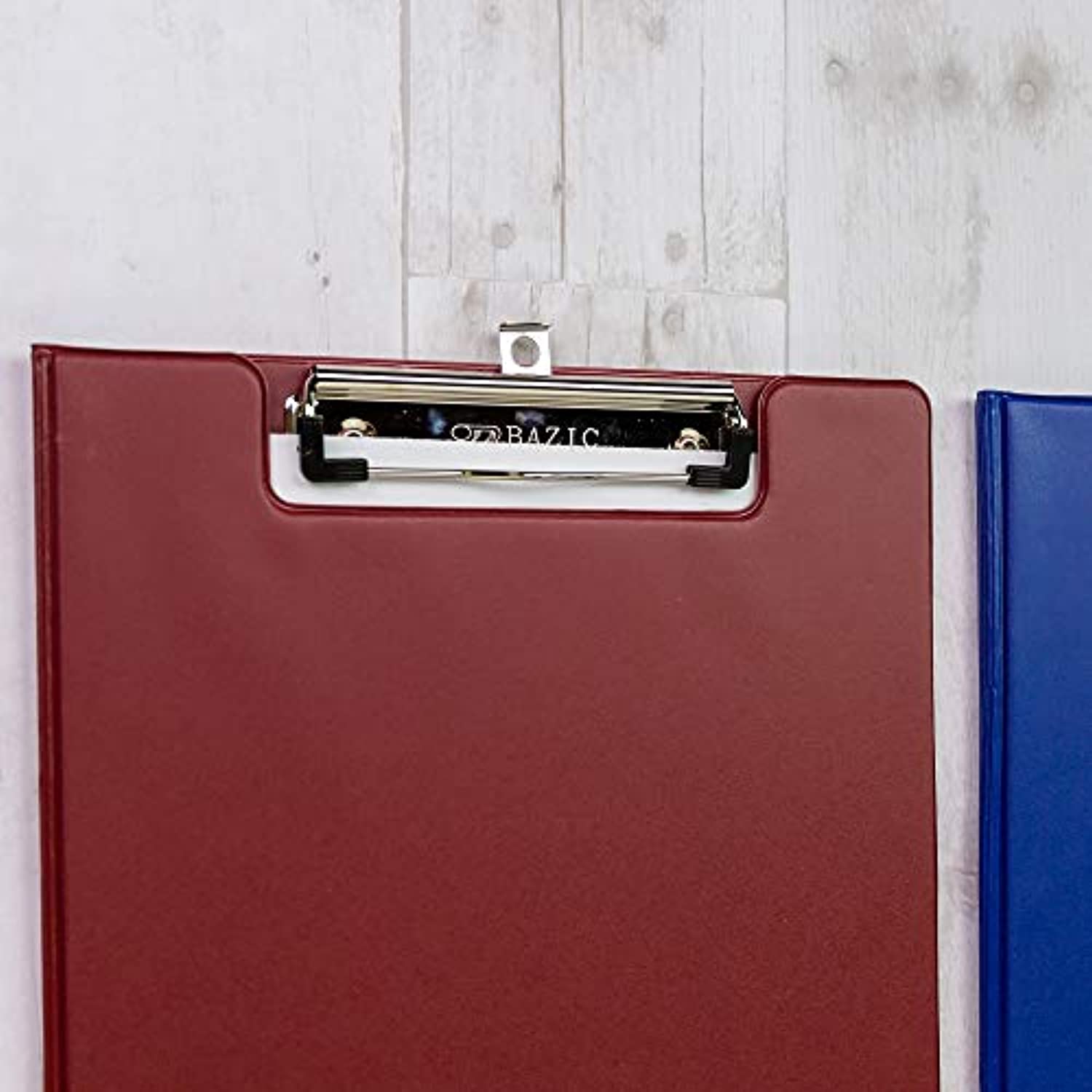 BAZIC Assorted Color PVC Clipboard Low Profile Clip, A4 Letter Size, Business Office School Teacher Student College, Assorted 4 Colors, 24-Pack.