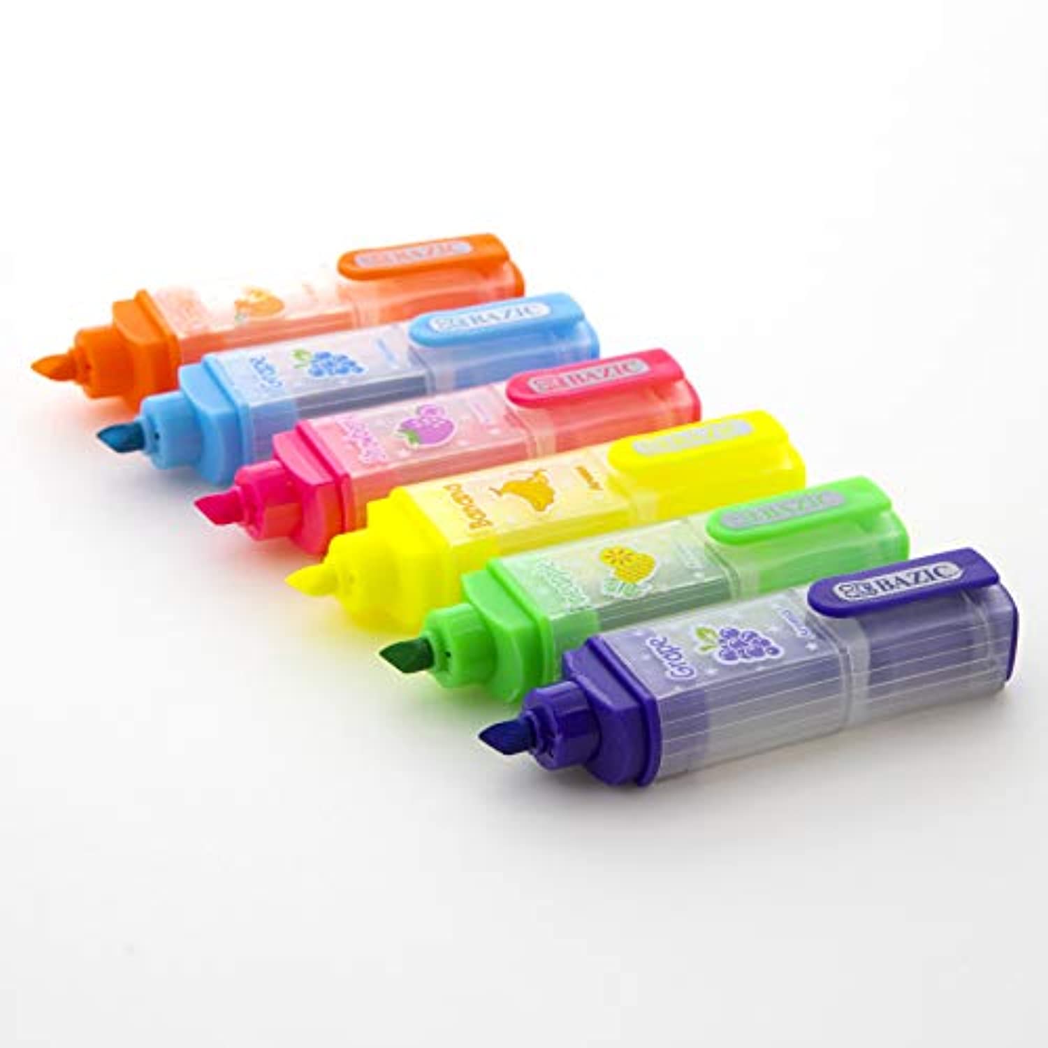 Fruit Scented Mini Highlighters, Assorted Color Liquid Highlighters (6/Pack)