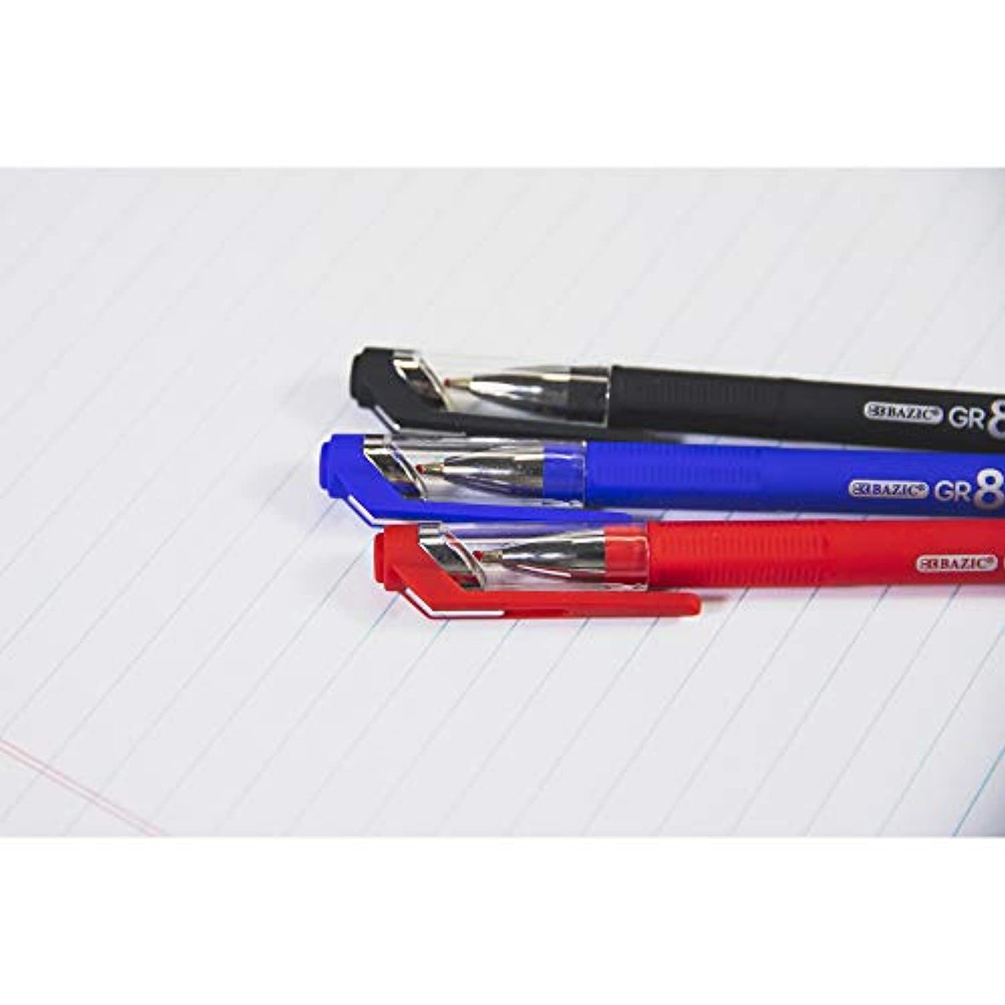 GR8 Black Color Oil Gel Ink Pen, Rubberized Matte Barrel (3/Pack)