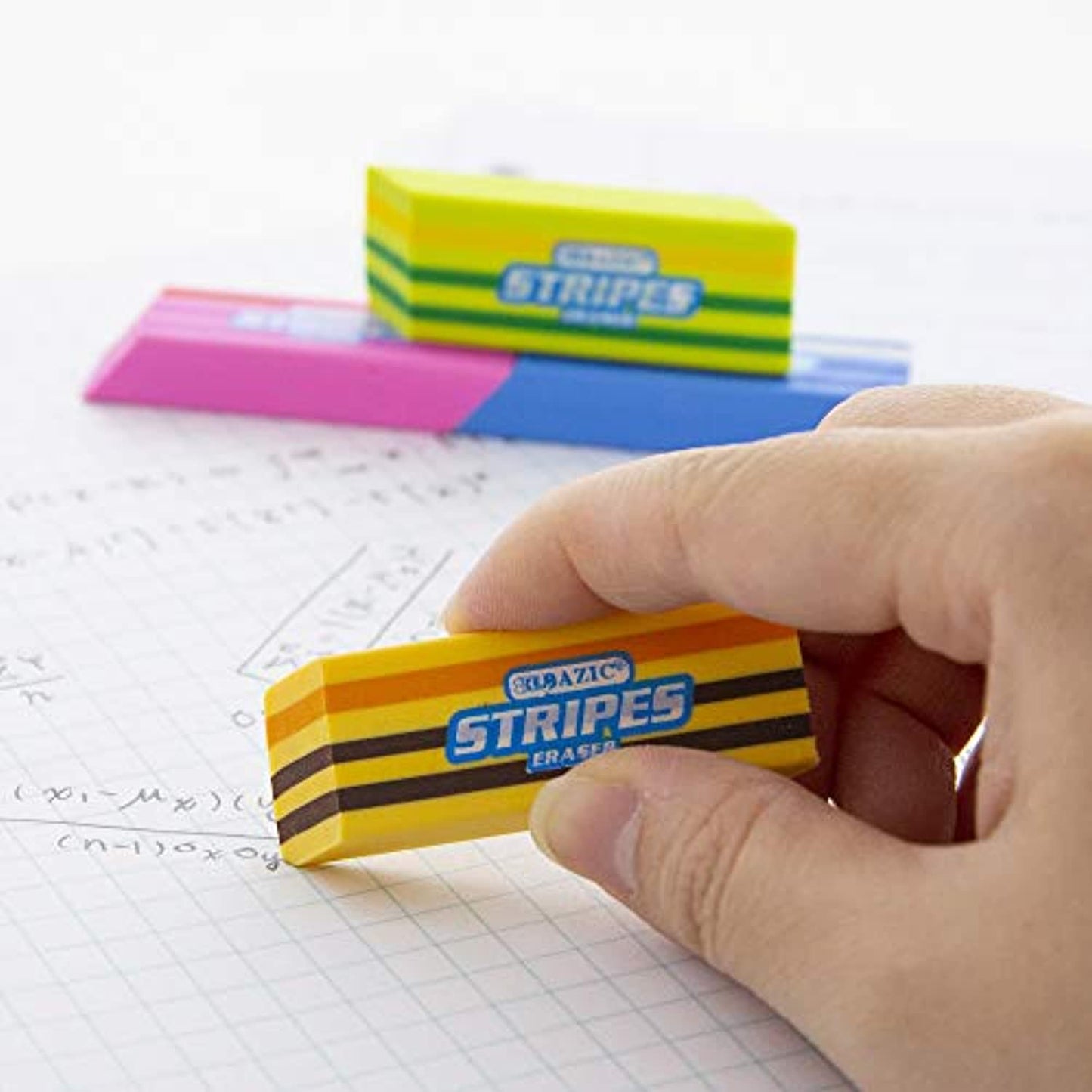 Fashion Bevel Eraser, Latex Free, Large Size Block Erasers