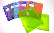 BAZIC 1 Top & 1 Side Loading Letter Size String Closure Envelope, Assorted Color Clear Poly Plastic Files, Office A4 Legal Folder String-Tie, 6-Pack (Total 12 Files).