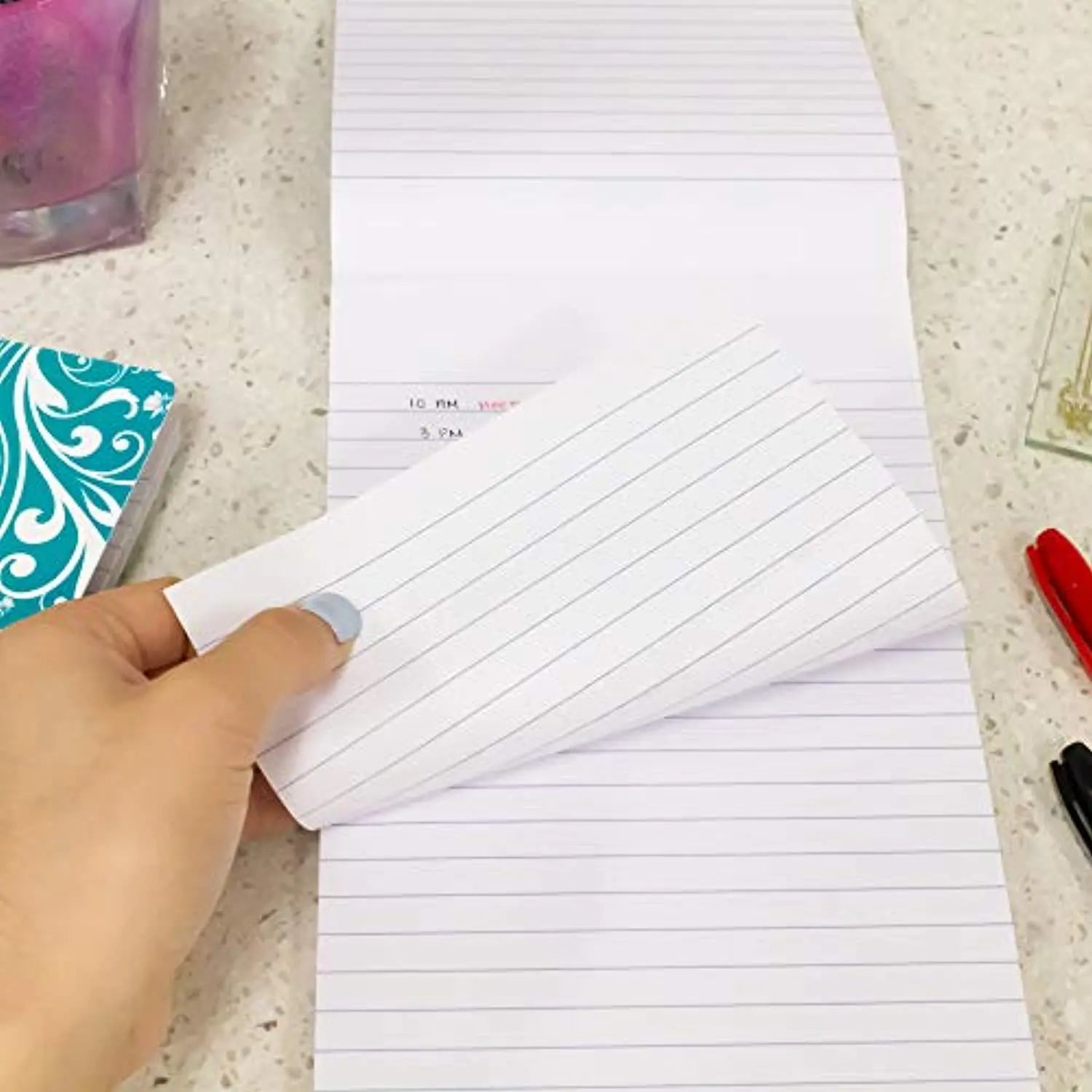 BAZIC 100 Sheets 6" X 9" Ruled Writing Tablet, Lined Ruled Memo Writing Papers Pad Notebook, Note Paper for Taking Notes, Easy Tear for Office School Home, 1-Pack.