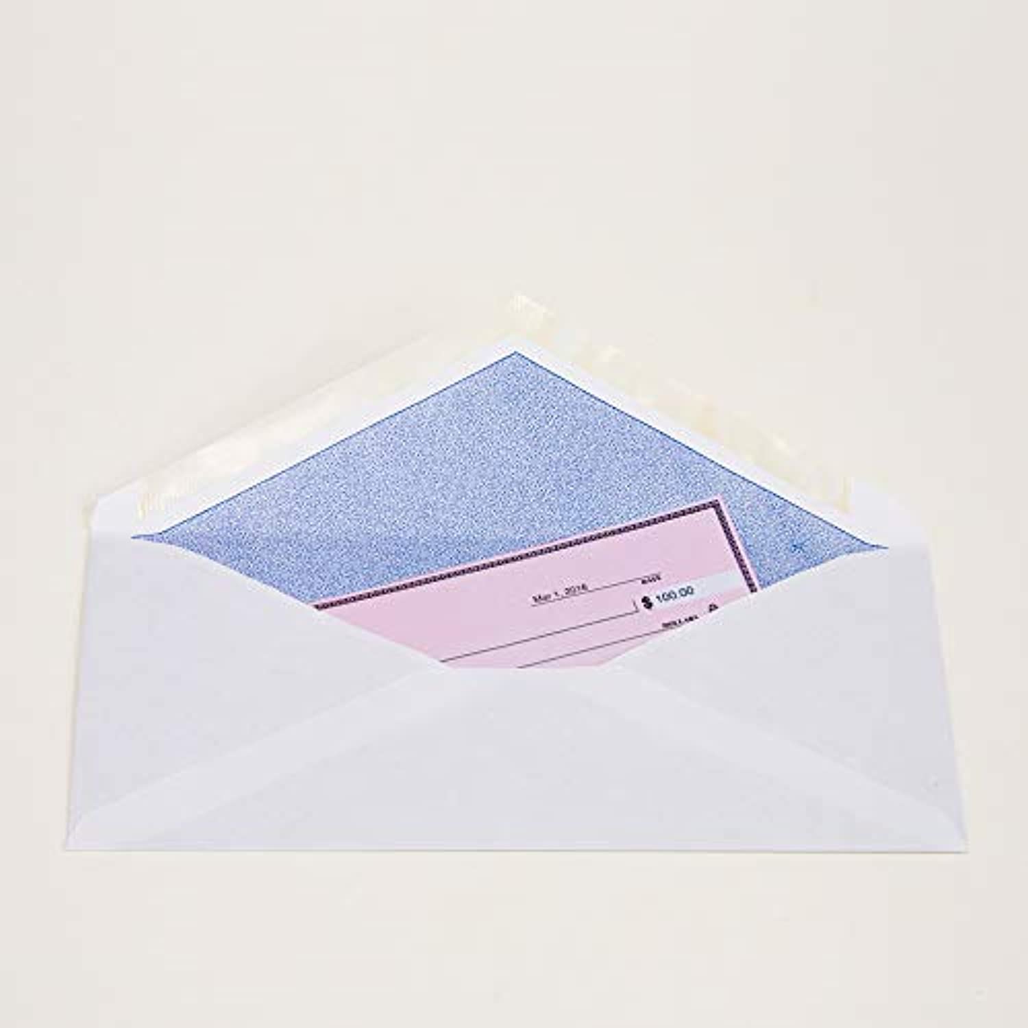 BAZIC #10 Security Envelope Gummed Closure White Mailing Envelopes 4 1/8 x 9.5, Tint Pattern Security Mailer, No Window, Adhesive Seal (40/Pack), 1-Pack.