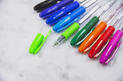 10 Color Dazzle Assorted G-Flex Oil-Gel Ink Pen, Soft Barrel Grip