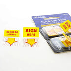 Stick on Flag Printed Arrow Flags w/ Dispenser | Neon Color | 25 Ct. 0.5" x 1.7" (4/Pack).