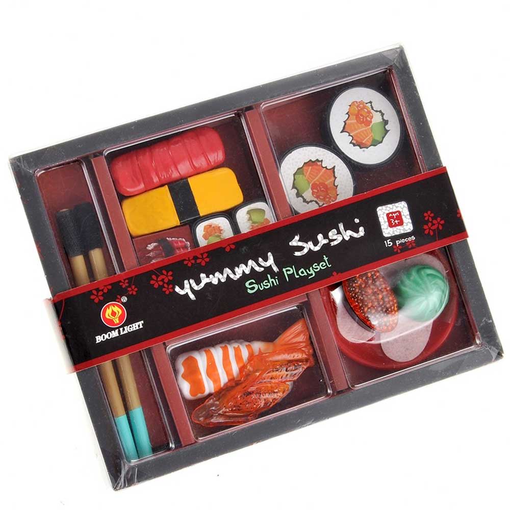 Pretend Food Playset Japanese Sushi Dinner Bento Box | Cutting Food Set 21pcs