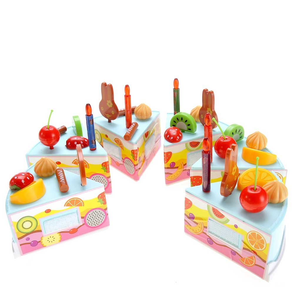 Birthday Cake 75pcs Pretend Play Food Toy Set | Blue