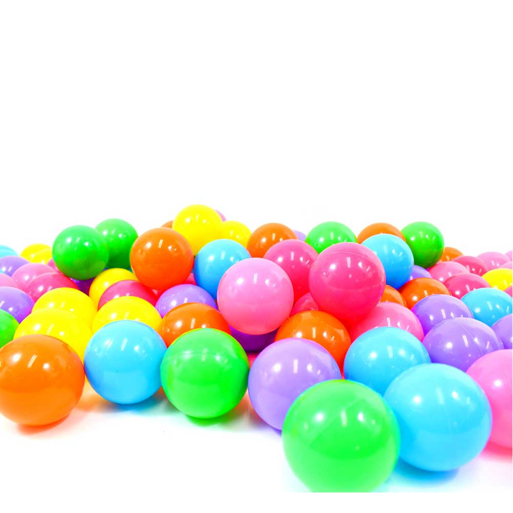 Non-Toxic "Phthalate Free" Crush Proof Play Balls 7 Color: Pink, Green, Purple, Red, Blue, Yellow, Orange, 100pc/pk